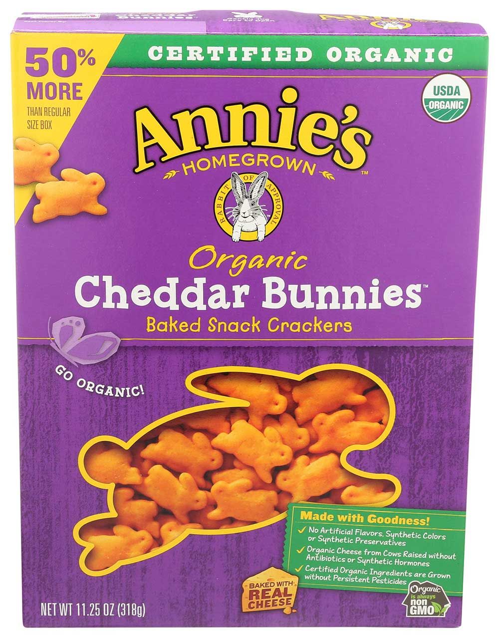 Annie's Homegrown Organic Cheddar Bunnies Cracker, 11.25 Ounce -- 6 Per Case