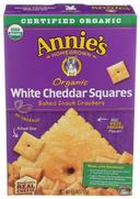 Annies Homegrown Organic White Cheddar Squares Cracker, 7.5 Ounce -- 12 per case