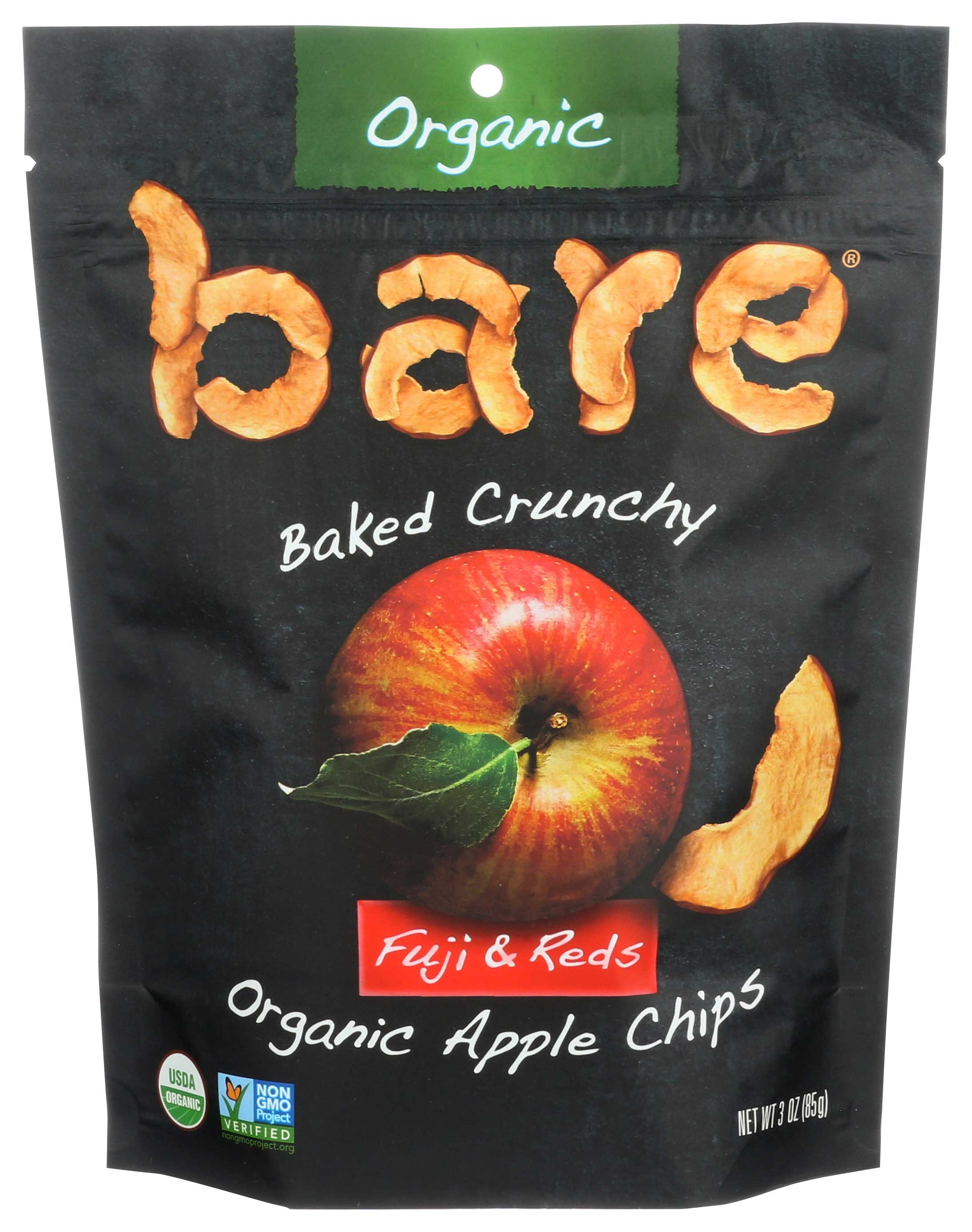 Bare Fruit 100 Percent Organic Fuji and Reds Apple Chips, 3 Ounce -- 12 per case