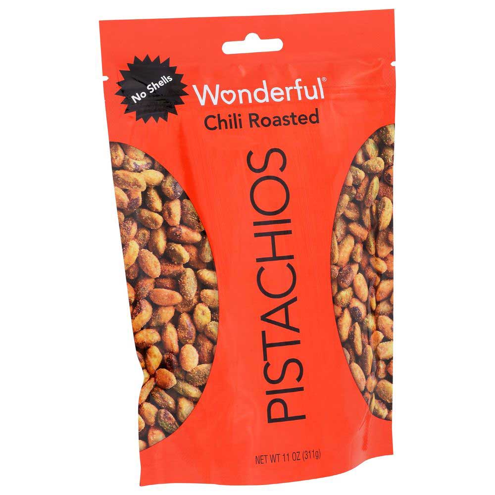 Wonderful Chili Roasted No Shell Pistachios, 11 Ounce -- 12 per case