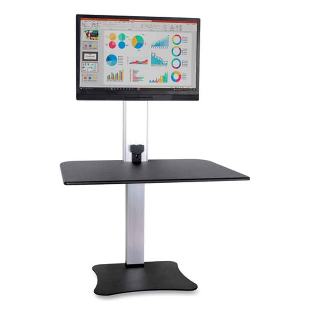 Victor Black/Aluminum High Rise Electric Single Monitor Standing Desk Workstation 28 x 23 x 20.25 inch