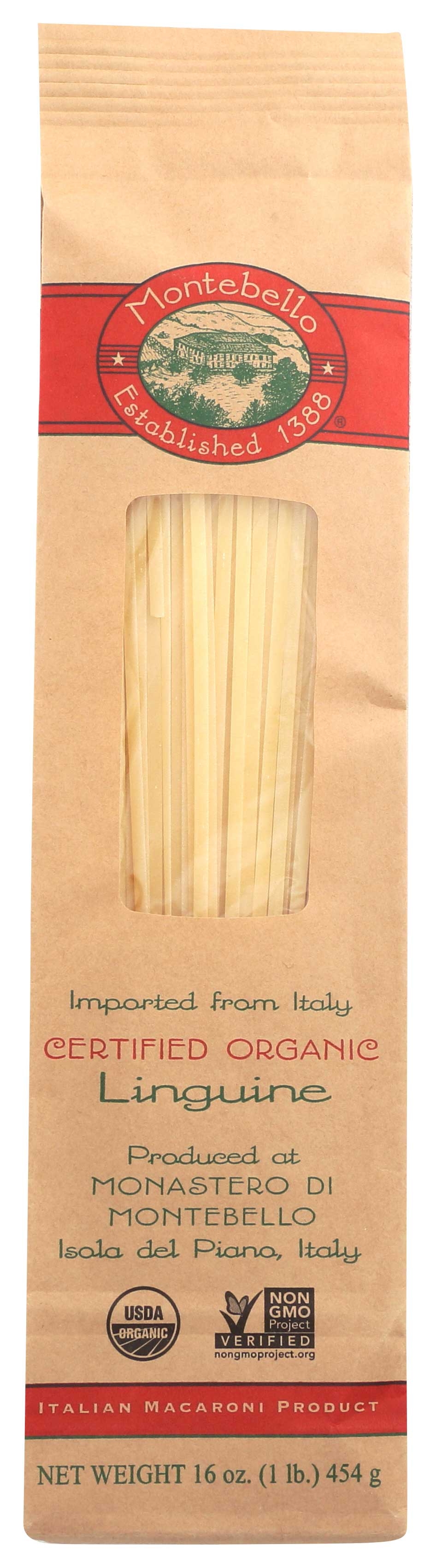 Montebello Organic Linguine Pasta, 1 Pound -- 12 per case.