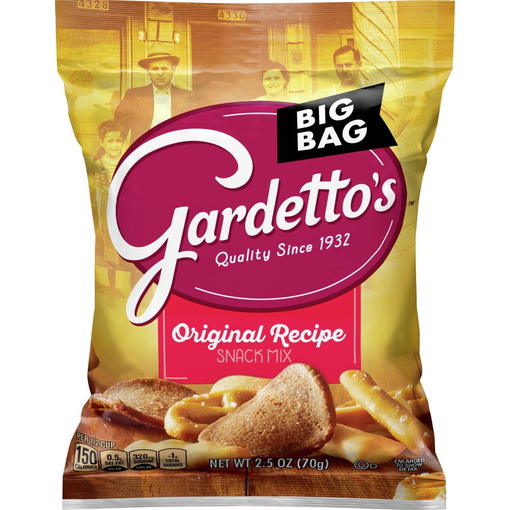 Gardettos Original Recipe Snacks Mix, 2.5 Ounce -- 36 per case.