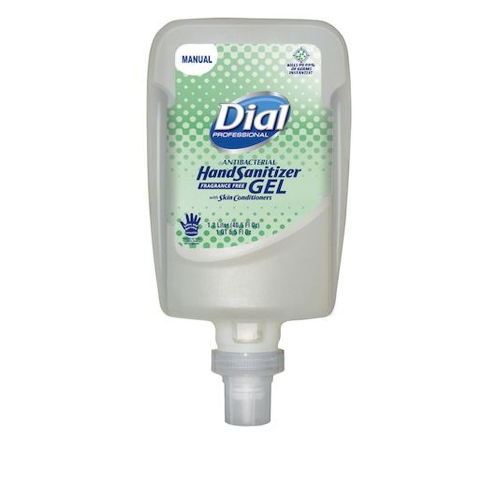 Dial Fragrance Free Antibacterial Hand Sanitizer Gel, 40.6 Fluid Ounce Refill - 3 per case