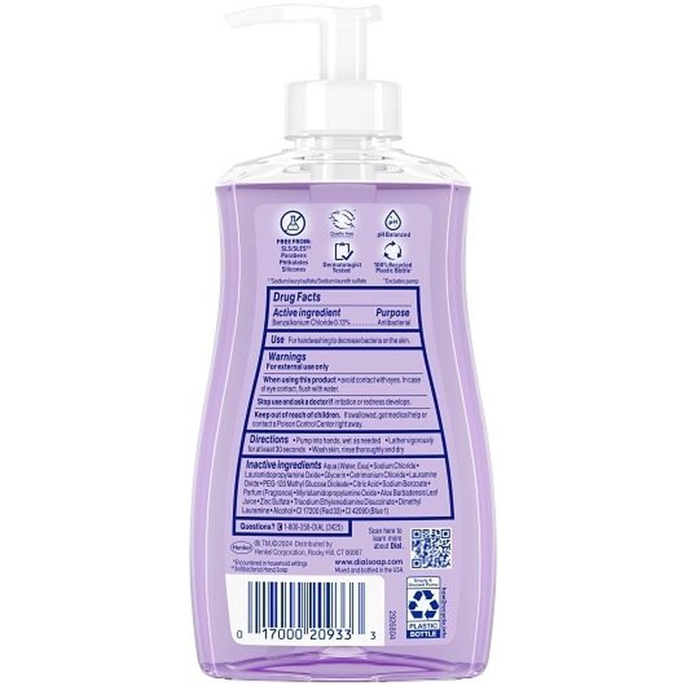Dial Antibacterial Defense Lavender and Jasmine Liquid Hand Soap, 11 Fluid Ounce - 12 per case