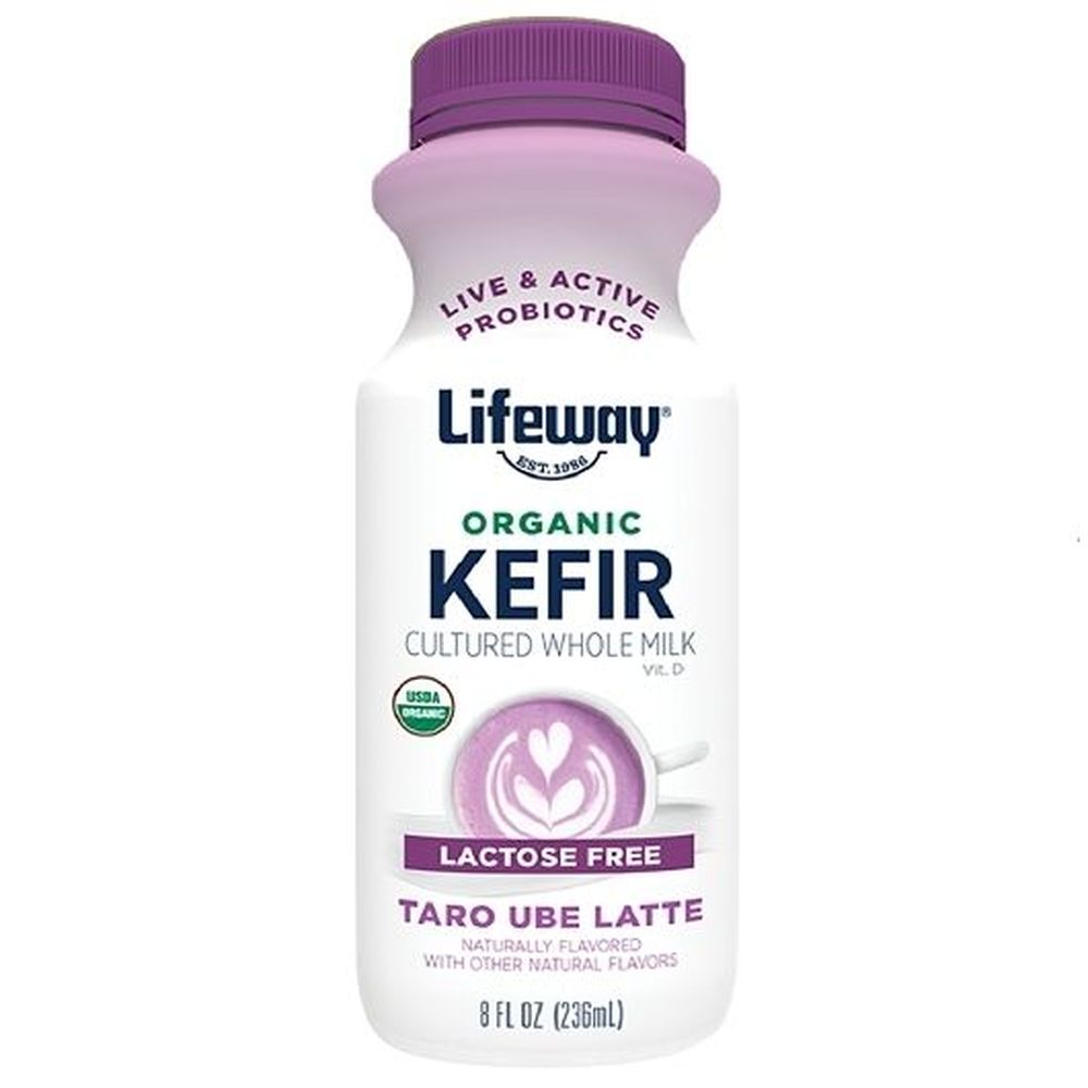 Lifeway Organic Taro Ube Latte Kefir, 8 Fluid Ounce - 6 per case