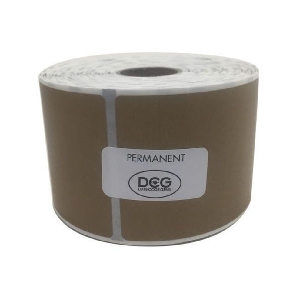 Datecodegenie 2 x 2 inch Kraft Blank Permanent Label Roll, 4 count