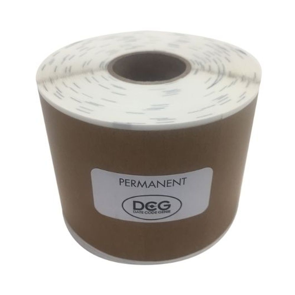 Datecodegenie 2 x 6 inch Kraft Blank Permanent Label Roll - 4 rolls per case
