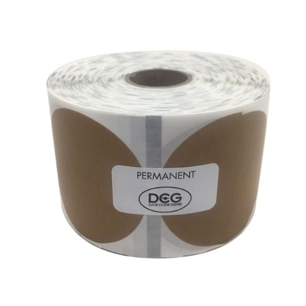 Datecodegenie 3 Inch Kraft Circle Blank Permanent Label, 500 count - 4 rolls per case