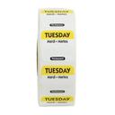 Ncco National Checking 1 x 1 inch Trilingual Yellow Tuesday Permanent Label, 1000 count