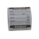 Ncco Sunday 2 x 2 inch Item-Date-Use By Trilingual Dissolvable Label, 250 count