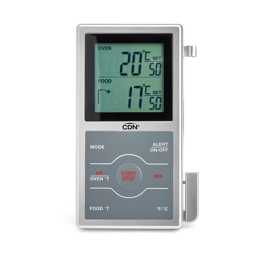 Cdn Dual-sensing Probe Thermometer/timer, Silver