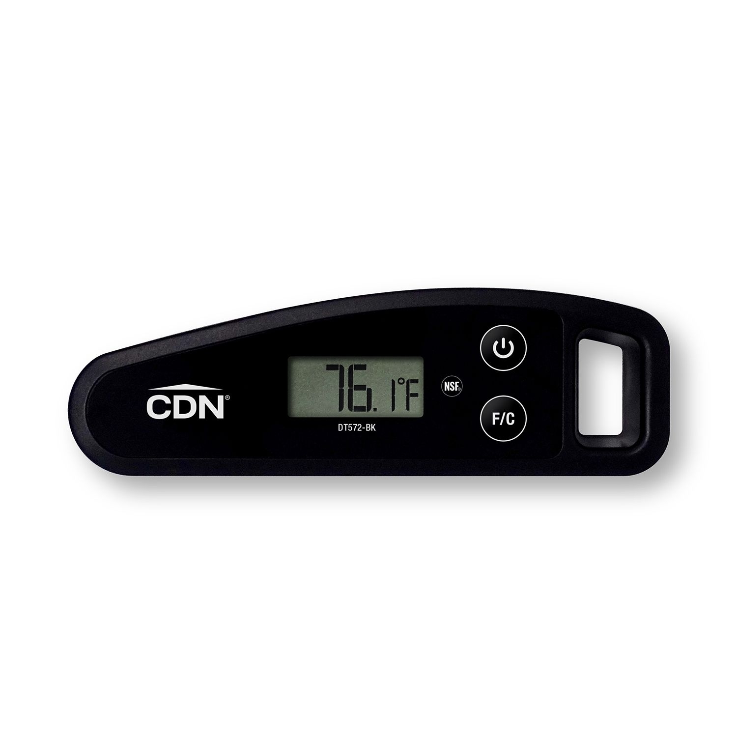 CDN Black Digital Folding Thermometer, 1.57 inch Width x 5.08 inch Length x 0.67 inch Depth