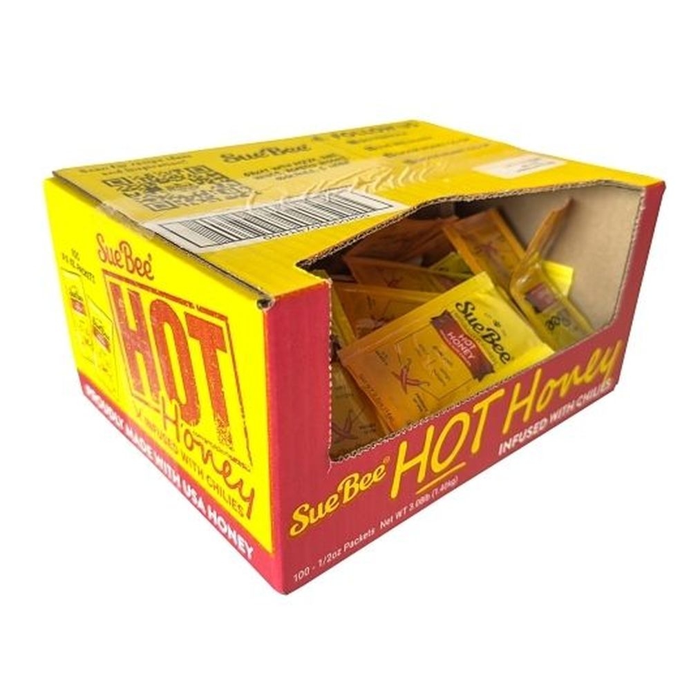 Sue Bee Hot Honey, 0.5 Ounce Portion Pack - 100 per case