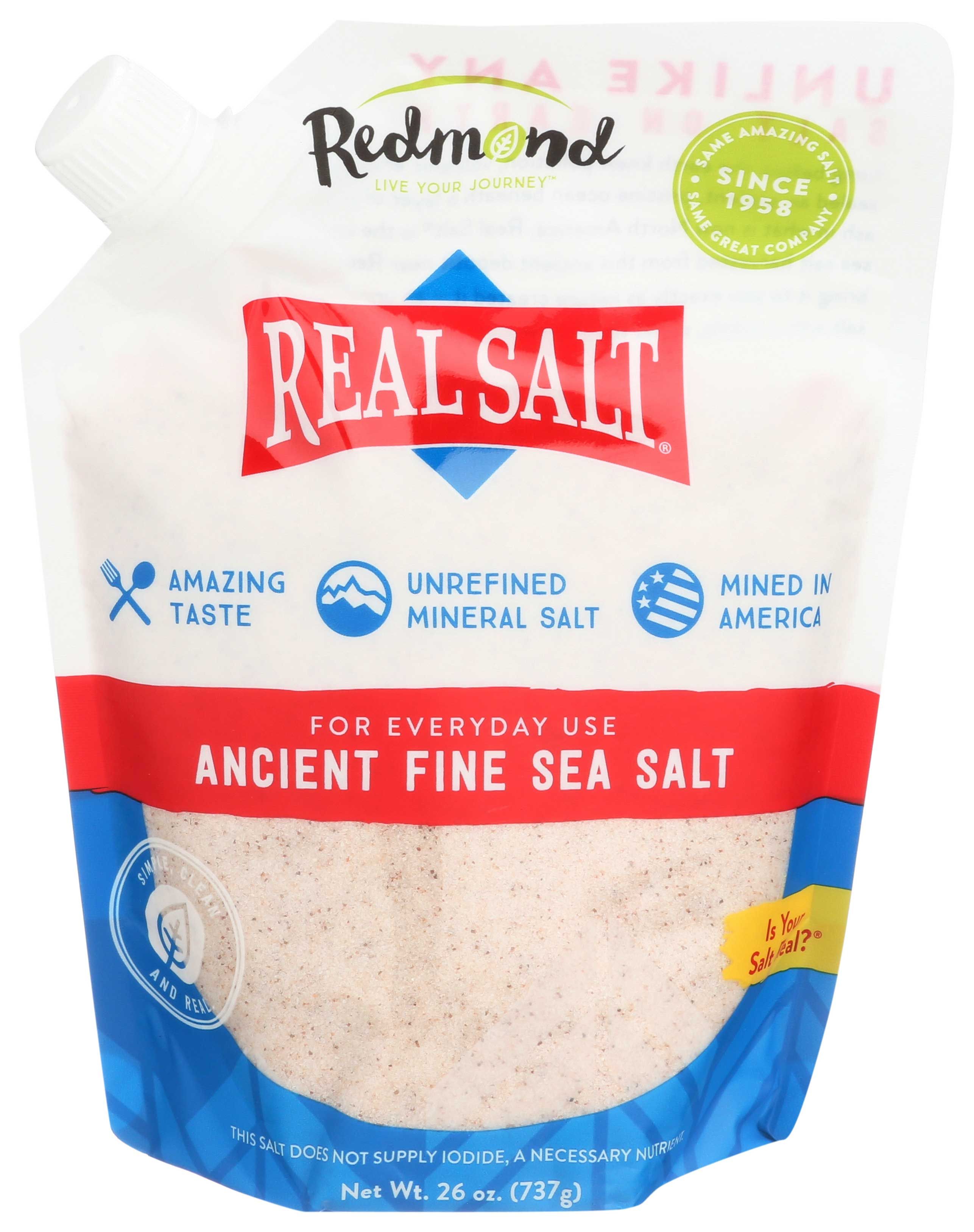 Real Salt Ancient Fine Sea Salt, 26 Ounce -- 6 Per Case