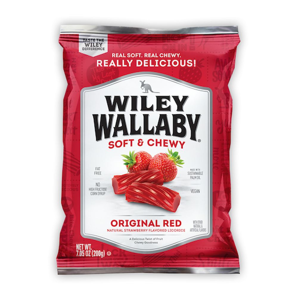 Wiley Wallaby Fruity Flavors Soft and Chewy Candy - Shipper, 48 count