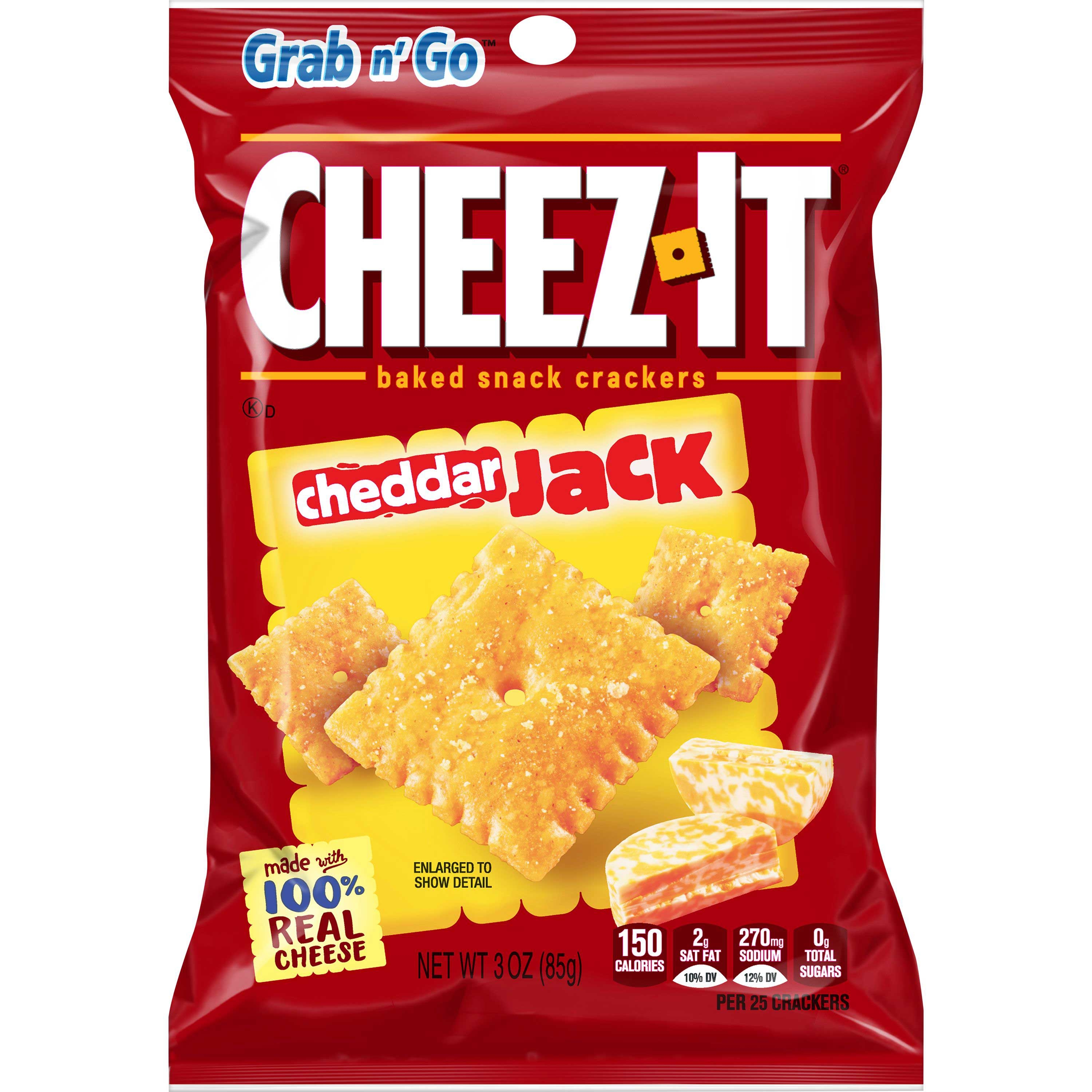 Cheez-It Cheddar Jack Crackers - 3 oz. bag, 36 per case