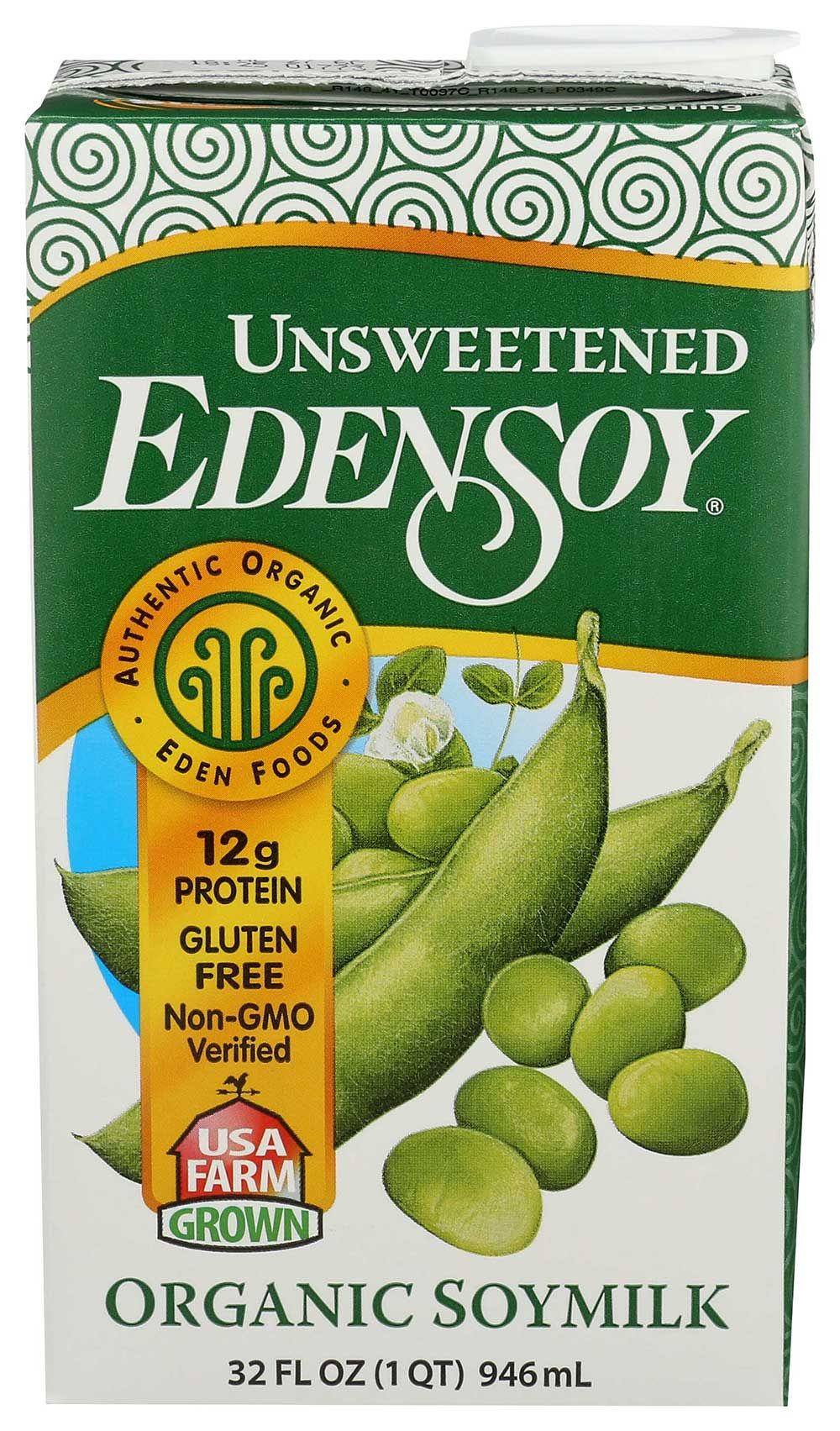 Edensoy Organic Unsweetened Soymilk, 32 Ounce -- 12 Per Case