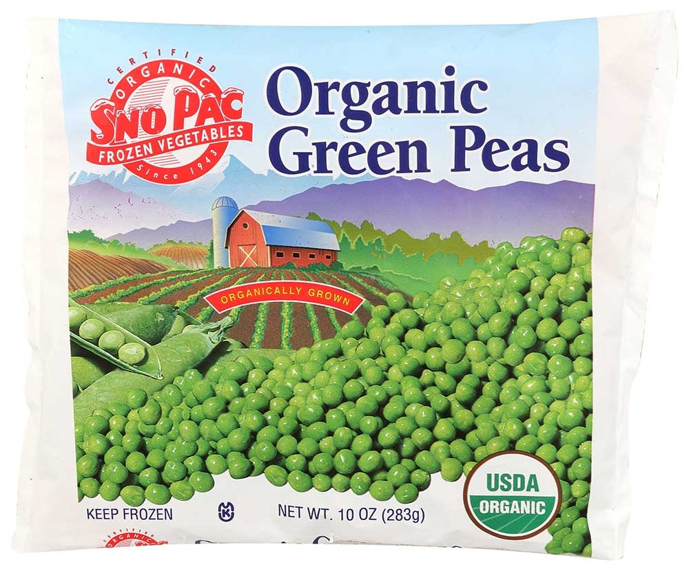 Sno Pac Foods Organic Green Peas, 10 Ounce -- 12 per case.