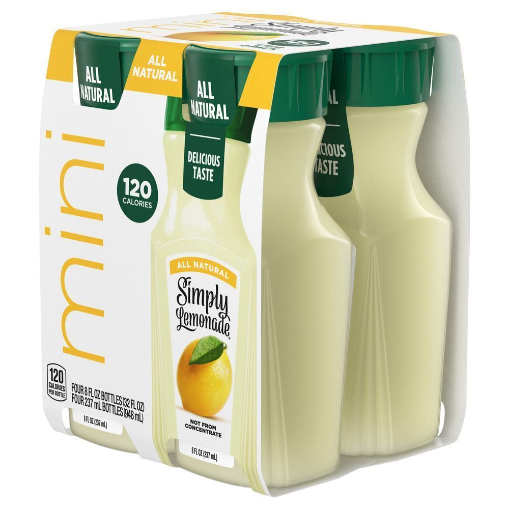 Simply 8 Fluid Ounce All Natural Lemonade, 4 Count -- 6 Per Case