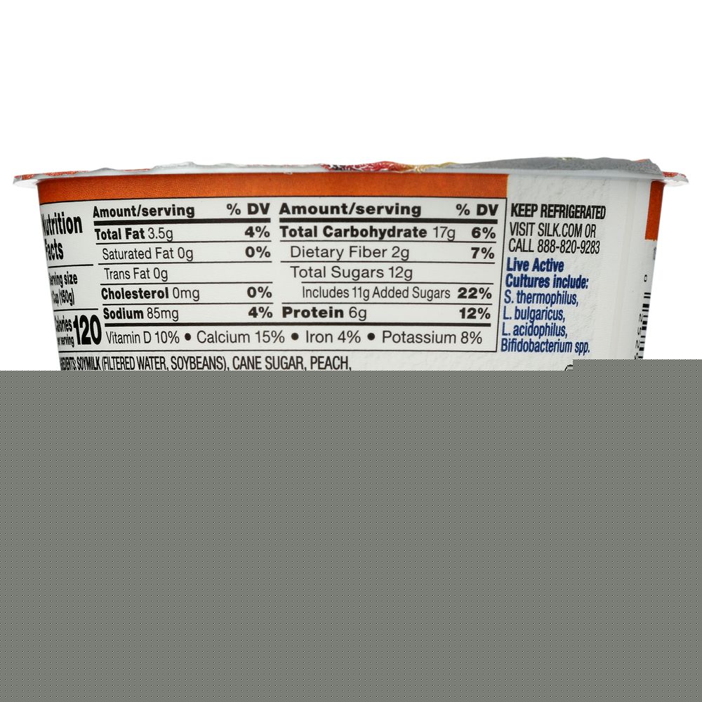 Silk Dairy Free Peach and Mango Soy Yogurt Alternative, 5.3 Ounce -- 8 per case
