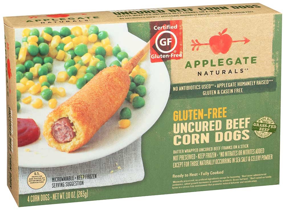 Applegate Farms Gluten Free Uncured Beef Corn Dog, 10 Ounce -- 12 per case