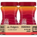 Folgers Classic Roast Caffeinated Instant Coffee, 12 Ounce -- 6 per case