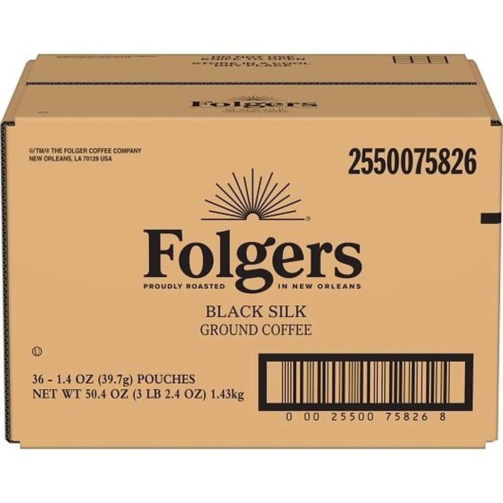 Folgers Black Silk Ground Coffee - Fraction Pack, 1.4 Ounce -- 36 per case