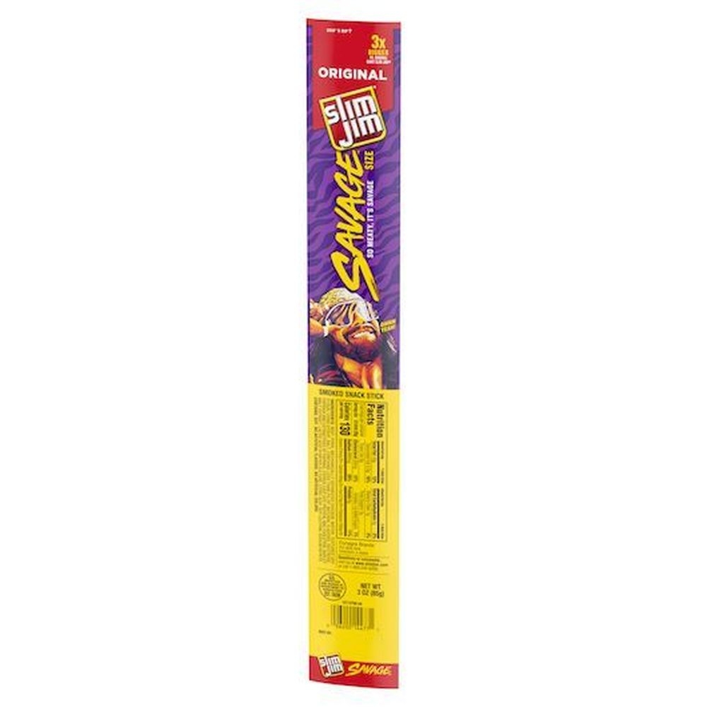 Slim Jim Savage Mild Semi Meat Sticks, Shipper, 3 Ounce -- 72 Per Case