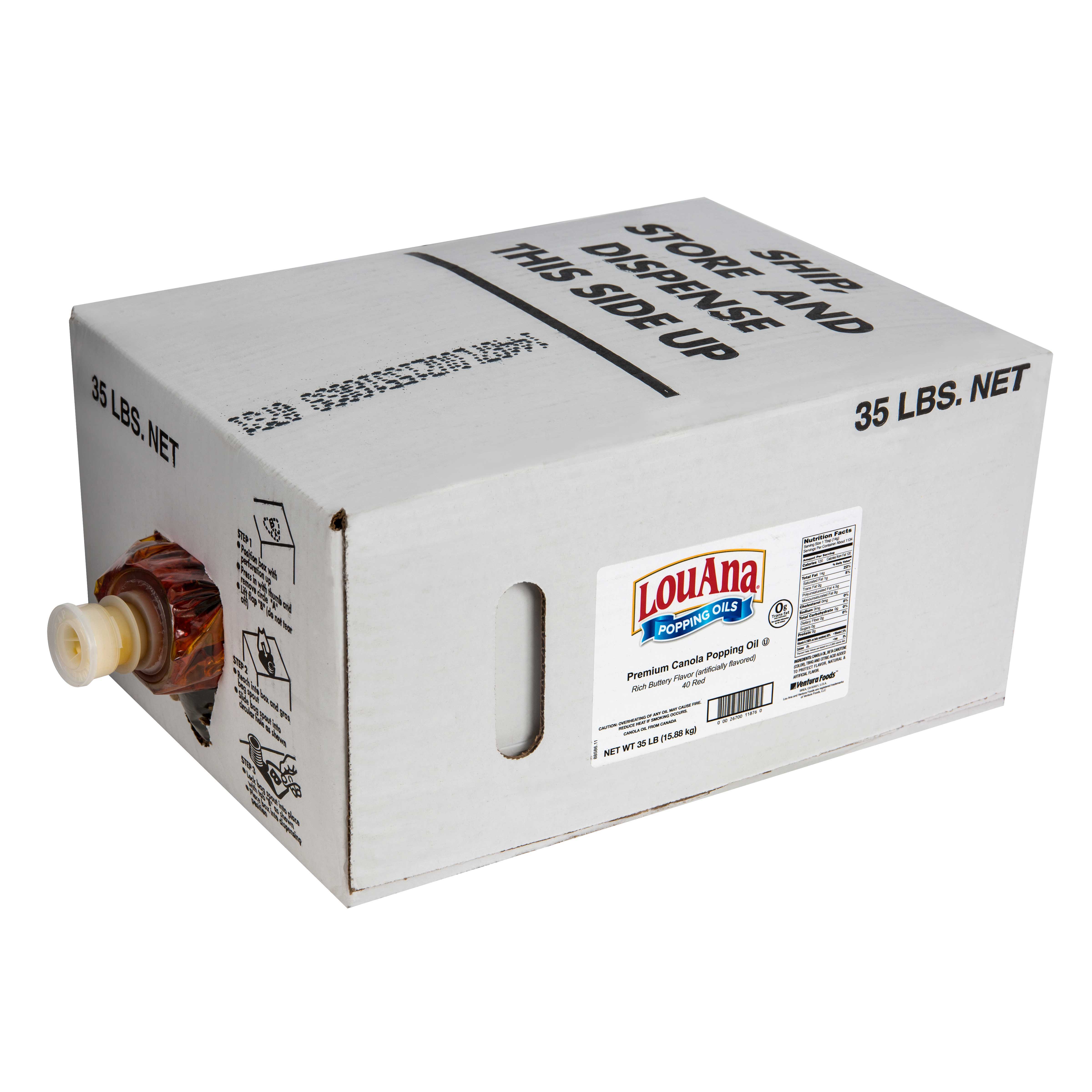 Louana No Trans Fat Canola Popping Oil, 35 Pound