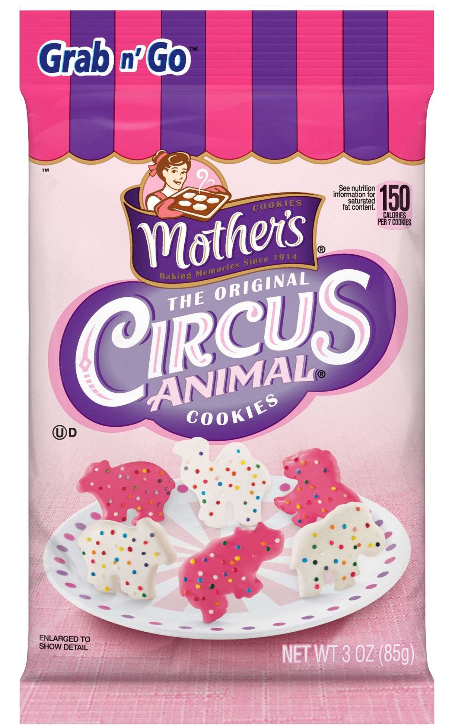 Mothers Circus Animal Cookie, 3 Ounce -- 36 per case