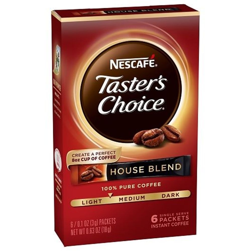 Nescafe Taster's Choice House Blend Medium Light Roast Instant Coffee, 0.635 Ounce -- 12 per case