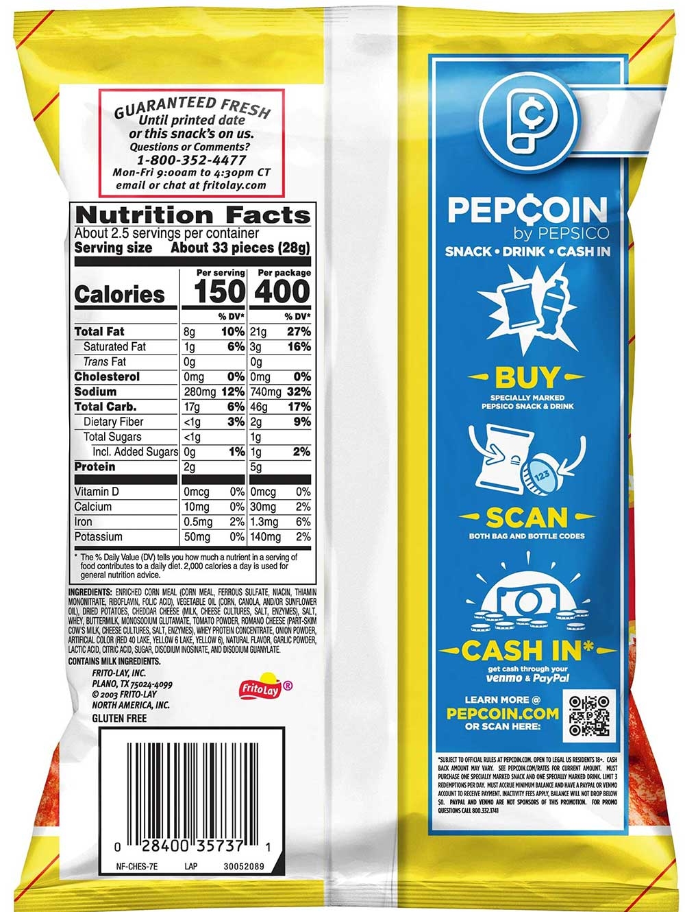 Chesters Flamin Hot Fries, 2.625 Ounce -- 28 per case