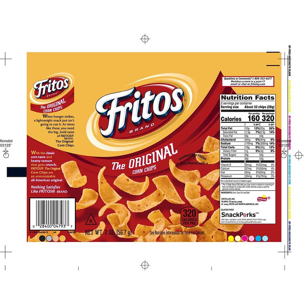 Fritos Original Corn Chips, 2 Ounce -- 64 per case.