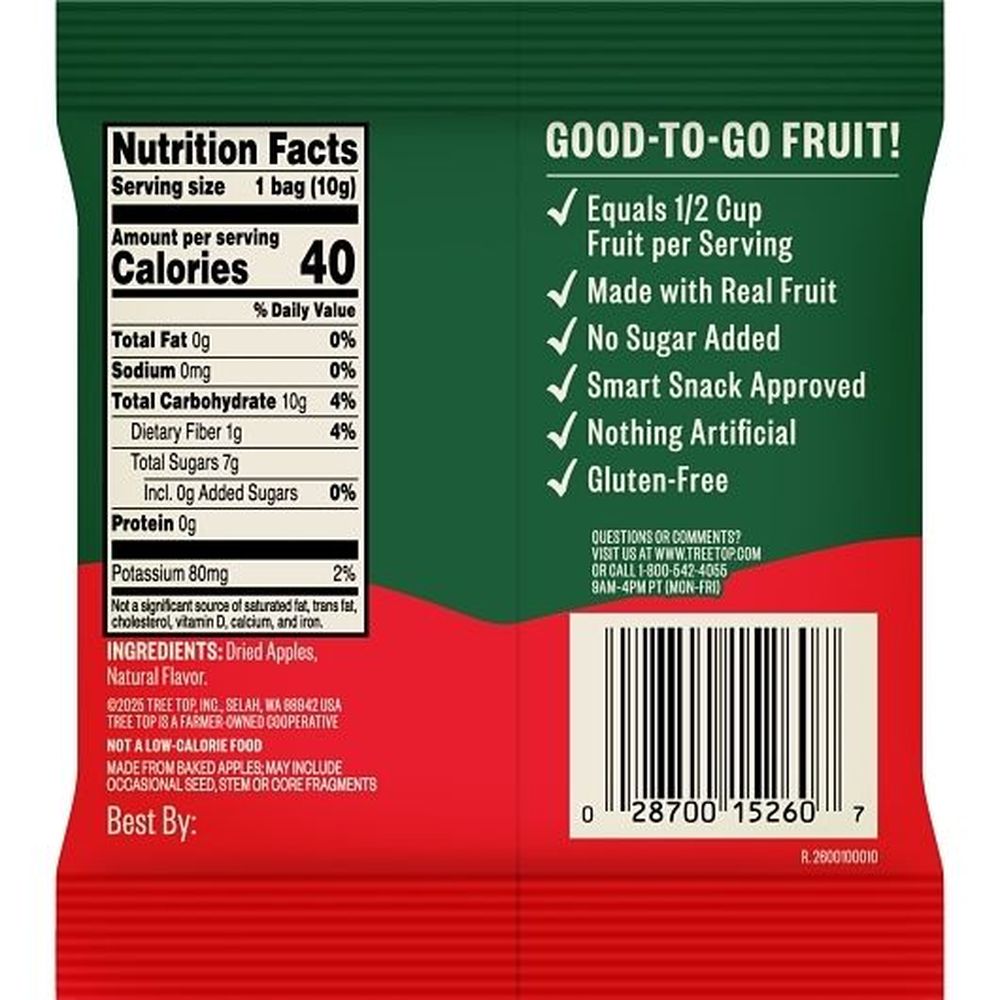 Tree Top Strawberry Flavored Apple Crisps, 0.34 Ounce -- 125 Per Case