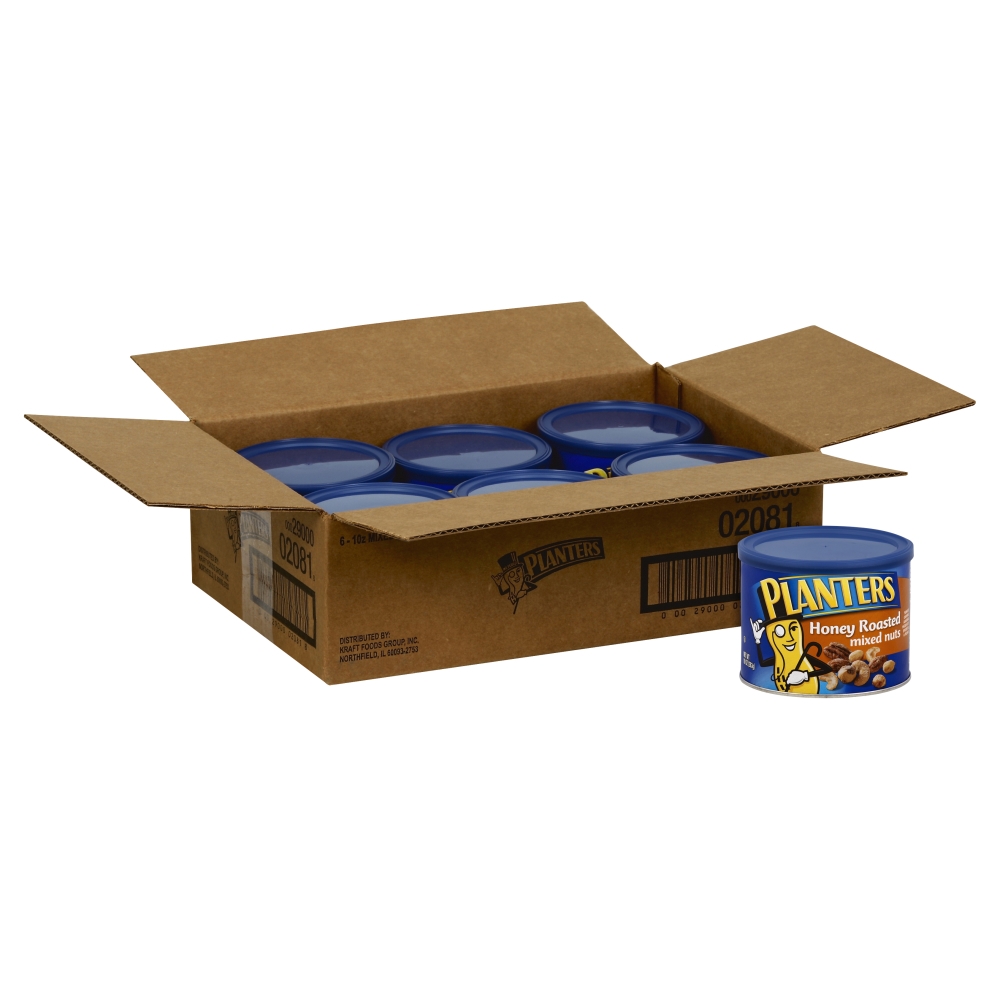 Planters Honey Roasted Mixed Nuts Snacks, 10 Ounce -- 6 per case.