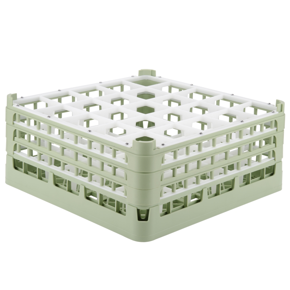 Vollrath Light Green 25-Compartment Glass Rack, 8 1/2 inch.