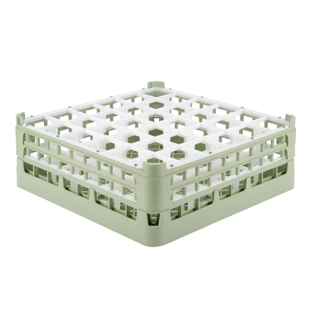 Vollrath Green 36-Compartment Glass Rack, 7 inch.