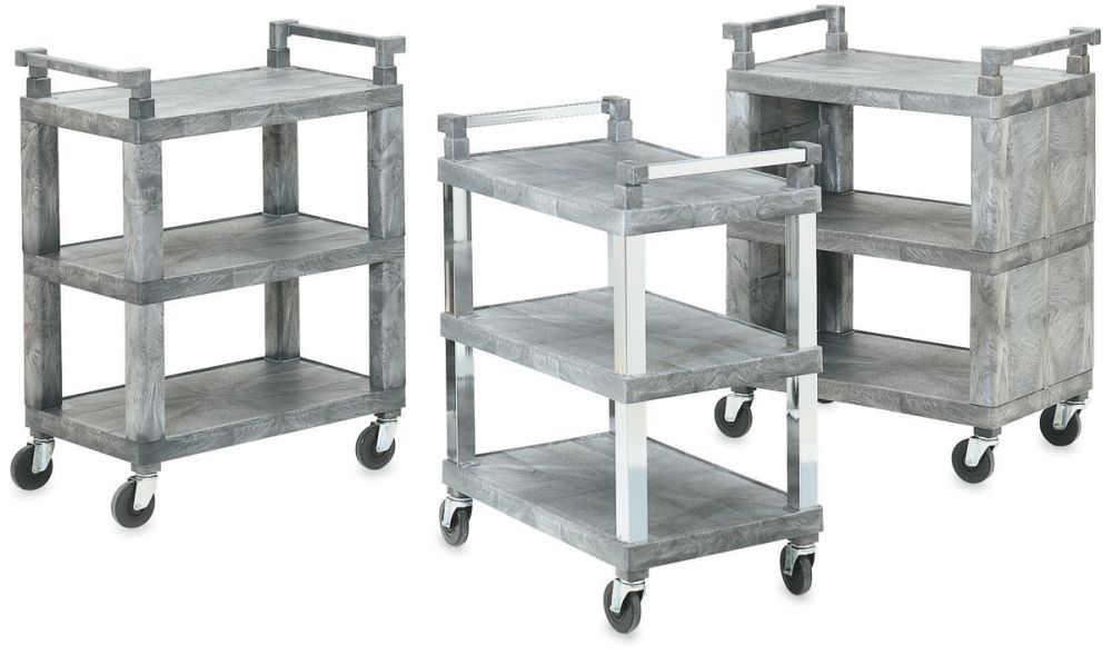 Vollrath Cart Enclosed Utility, Gray Plastic, 30.5 X 18.5 X 39