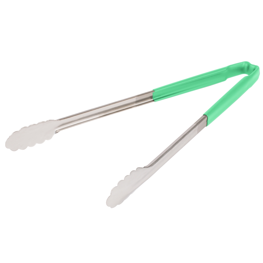 Vollrath Scalloped/Utility One Piece Green Color Coded Kool Touch Tong, 16 inch.