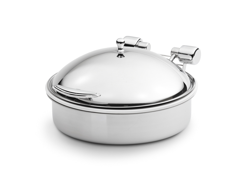 Vollrath Intrigue Round Top Stainless Steel Induction Chafing Dish, 6 Quart