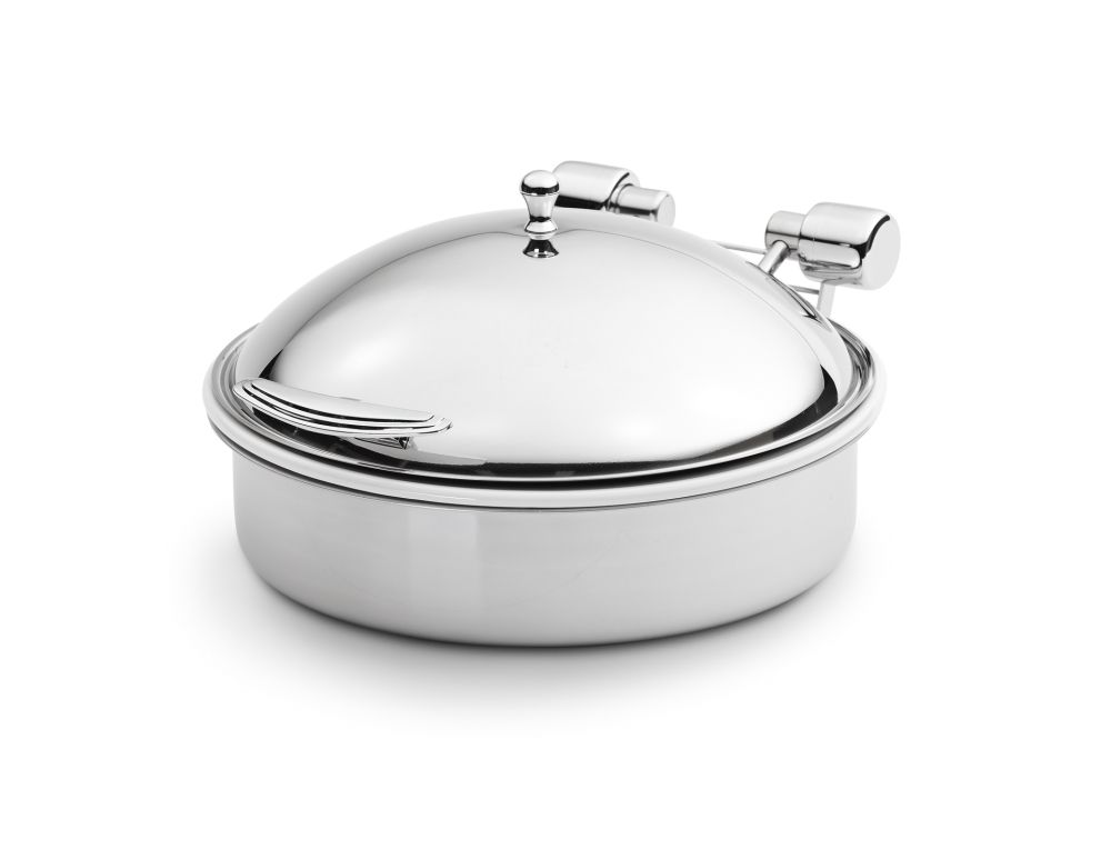 Vollrath Intrigue Round Top Stainless Steel Induction Chafing Dish, 6 Quart