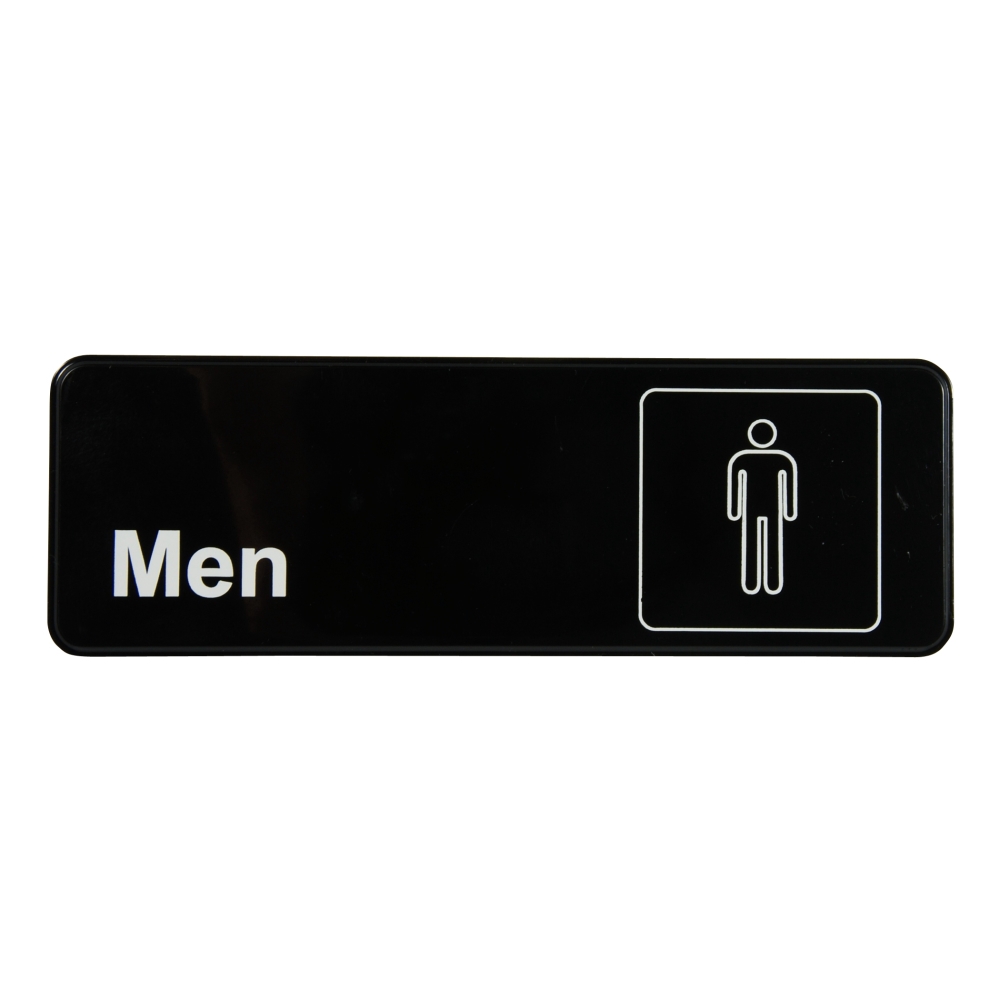 Traex White Imprint On Black Men, Sign, 3 X 9 Inch