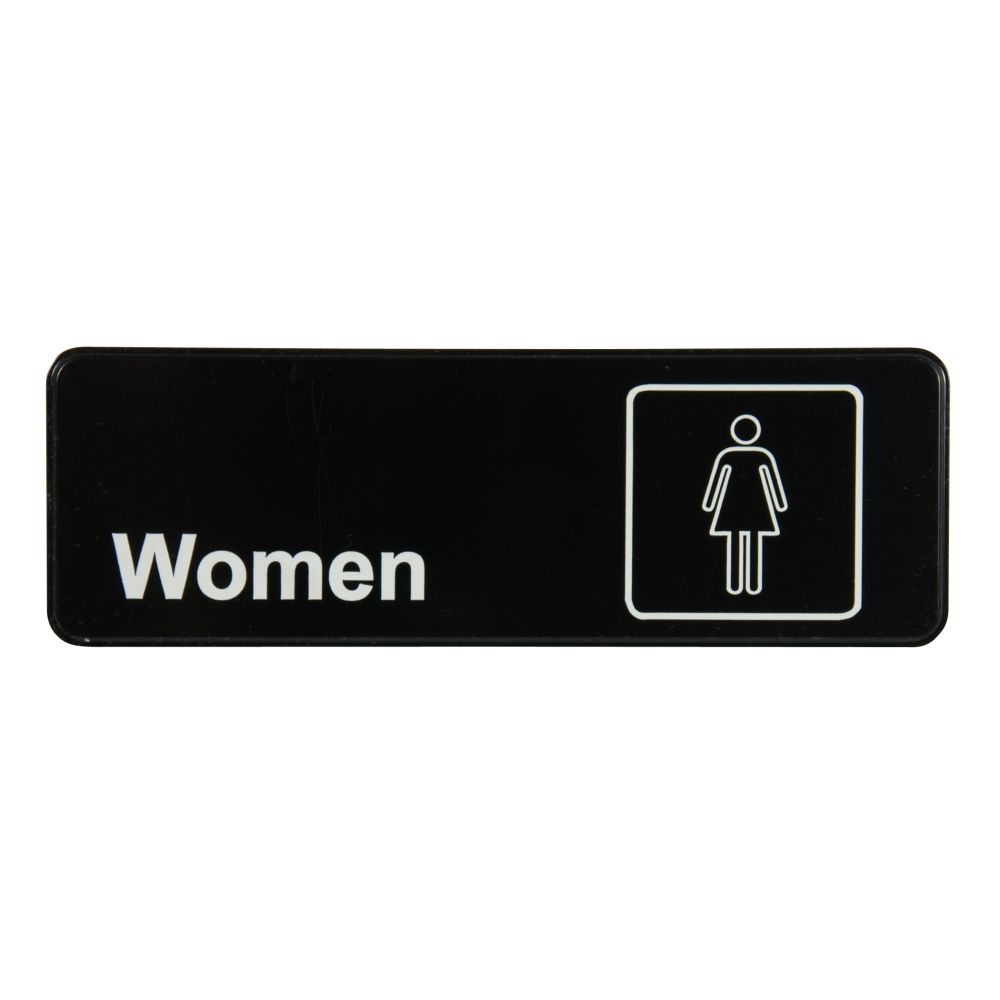 Traex White Imprint On Black Women, Sign, 3 X 9 Inch