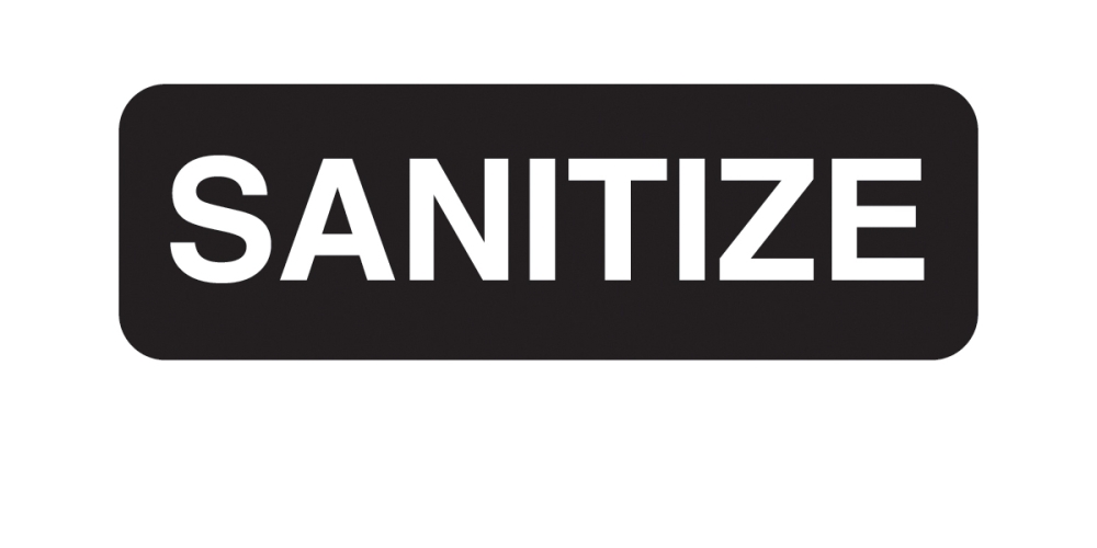 Vollrath Sanitize Sign, 3 x 9 inch.