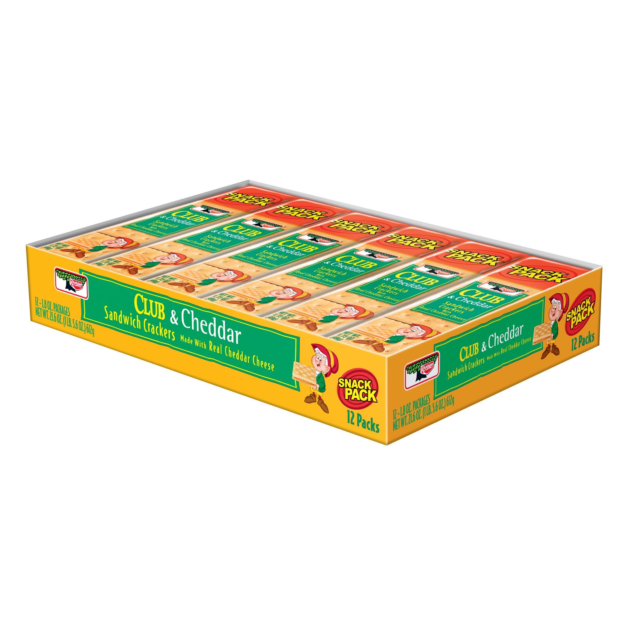 Keebler Club And Cheddar Sandwich Crackers, 1.8 Ounce -- 144 Per Case