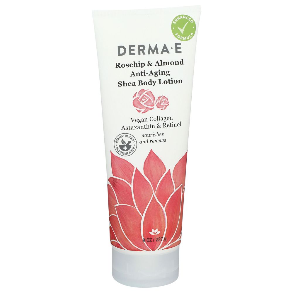 Derma E Rosehip and Almond Protecting Shea Body Lotion, 8 Ounce