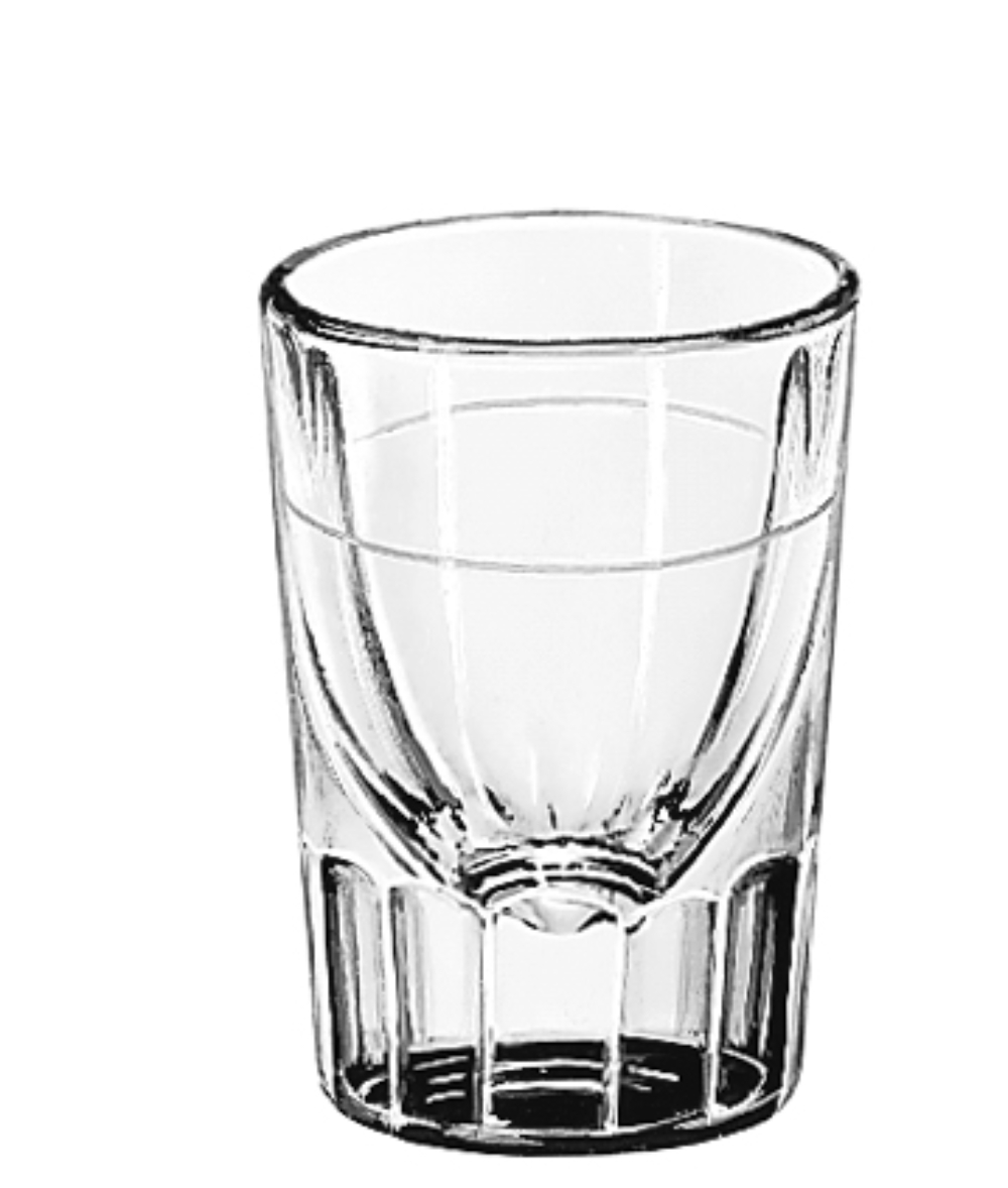Libbey 5126/S0711 Fluted Lined Whiskey Glass, Line Upto 7/8 Ounce, 2 Ounce - 12 per carton -- 4 carton per case.