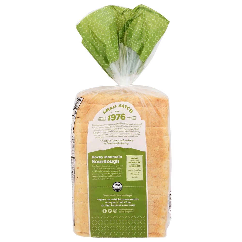 Rudis Organic Rocky Mountain Sourdough Sandwich Bread, 22 Ounce -- 8 per case.