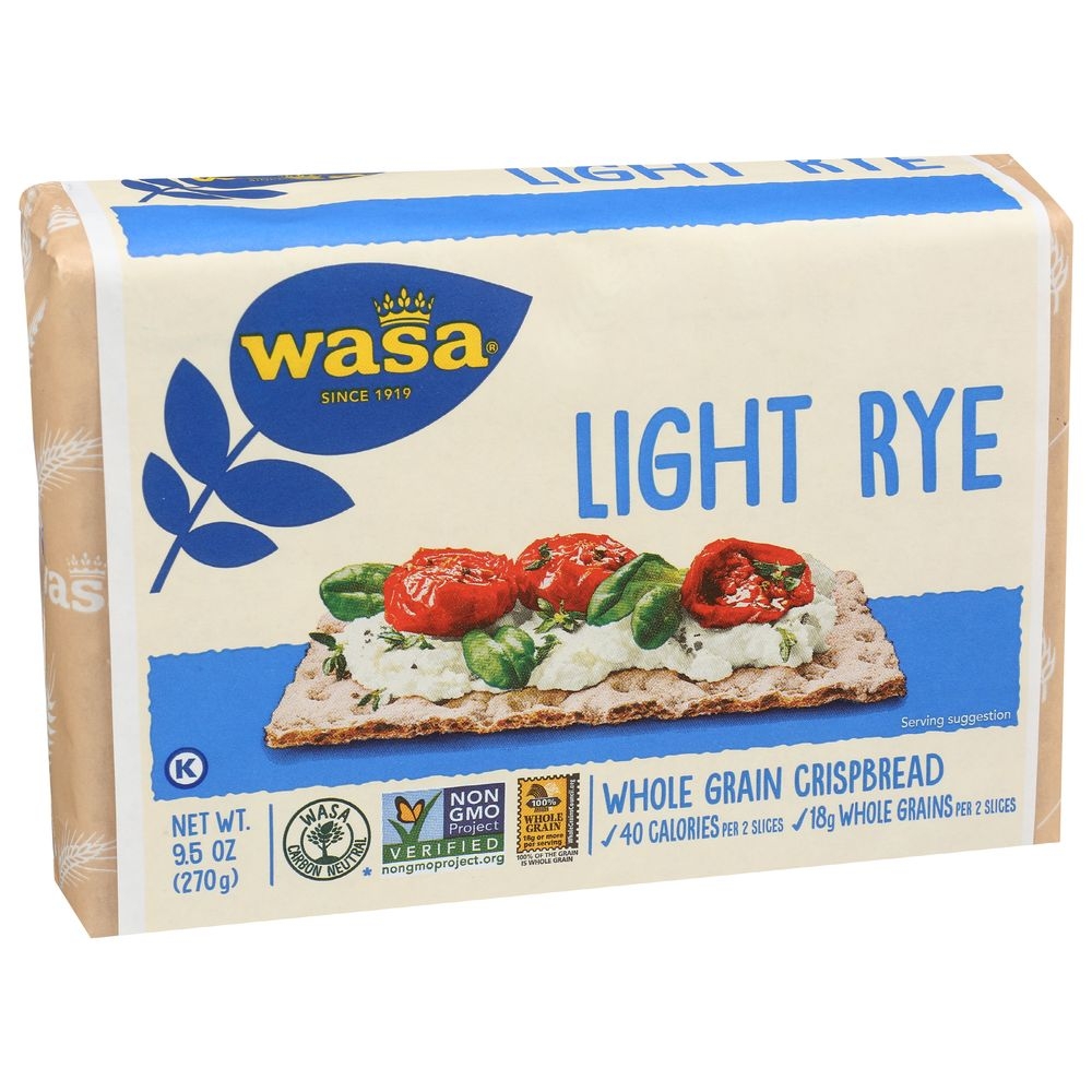 Wasa Light Rye Crisp Brd - 9.5 ounce each -- 12 per case.